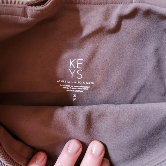 Athleta X Alicia Keys Elation Ribbed Tight In Taupe. Size S. EUC.#988849 - Picture 3 of 6